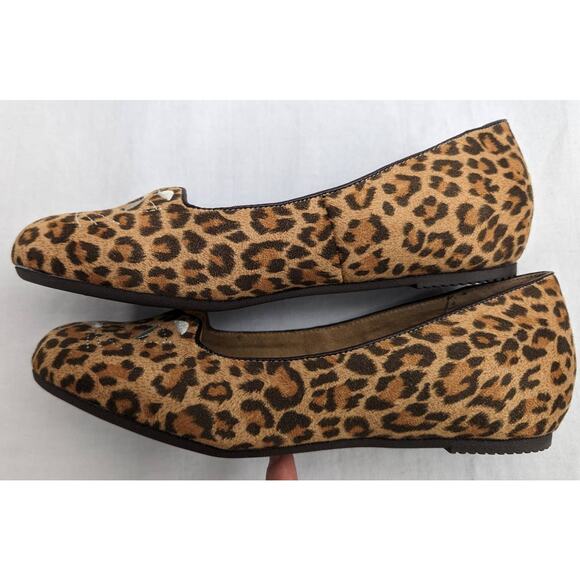 Cliffs By White Mountain Flats Size 8 Roar Leopard Cat Face Shoes Ballet Flat - Picture 3 of 13